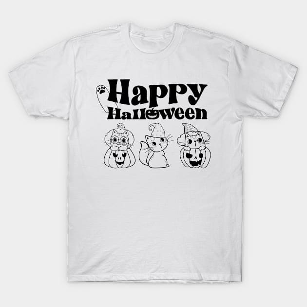 Happy Halloween Cats T-Shirt by Mplanet